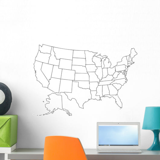 Map United States America Wall Mural