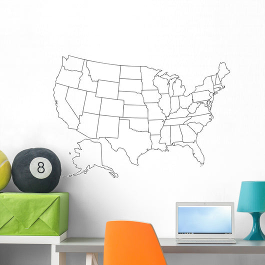 Map United States America Wall Mural