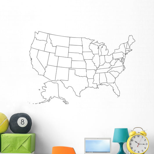 Map United States America Wall Mural