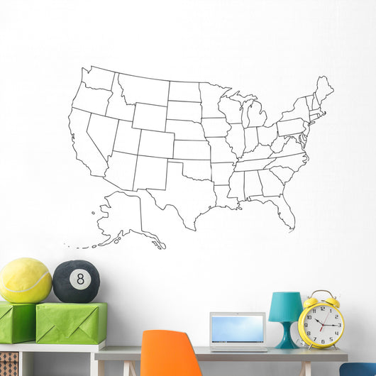 Map United States America Wall Mural