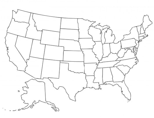 Map United States America Wall Mural