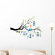 wedding invitation with birds and jars, vector Wall Decal
