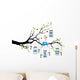 wedding invitation with birds and jars, vector Wall Decal