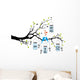 wedding invitation with birds and jars, vector Wall Decal