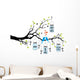 wedding invitation with birds and jars, vector Wall Decal
