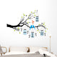 wedding invitation with birds and jars, vector Wall Decal
