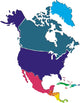 Colorful North America Map