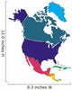 Colorful North America Map