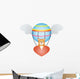 Teddy Bear in a Hot Air Balloon with Angel Wings Wall Decal