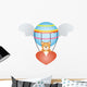 Teddy Bear in a Hot Air Balloon with Angel Wings Wall Decal