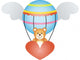 Teddy Bear in a Hot Air Balloon with Angel Wings Wall Decal