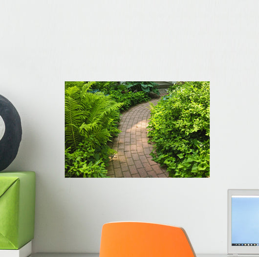 Brick Path Landscaped Garden