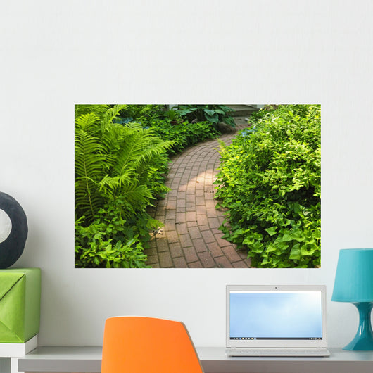 Brick Path Landscaped Garden