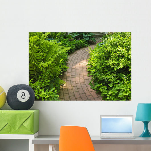 Brick Path Landscaped Garden