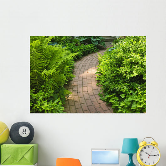 Brick Path Landscaped Garden