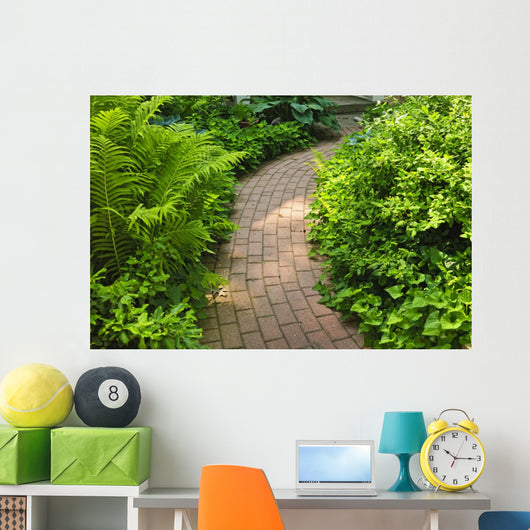 Brick Path Landscaped Garden
