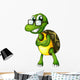 A Turtle Standing with an Eyeglass Wall Decal