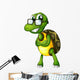A Turtle Standing with an Eyeglass Wall Decal