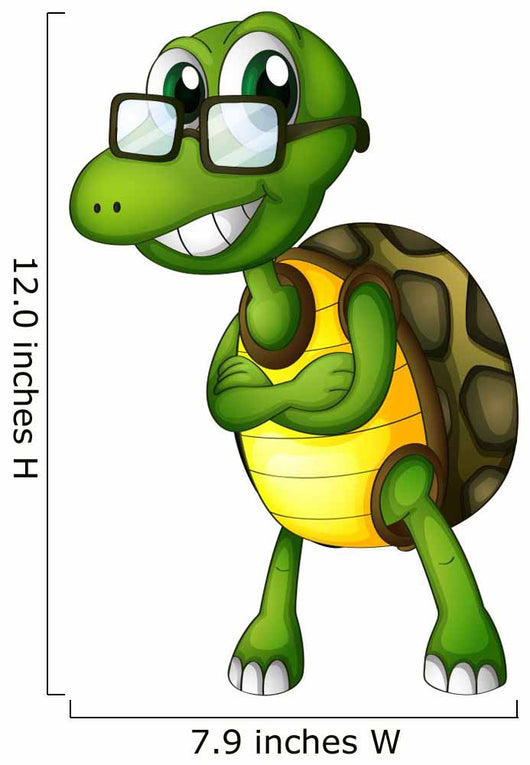 A Turtle Standing with an Eyeglass Wall Decal