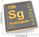 Seaborgium Chemical Element Wall Decal