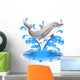 Happy Jumping Dolphin Cartoon-Delfino Salta in Acqua Wall Mural