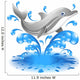 Happy Jumping Dolphin Cartoon-Delfino Salta in Acqua Wall Mural