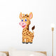 Cute baby giraffe cartoon Wall Decal