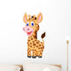 Cute baby giraffe cartoon Wall Decal