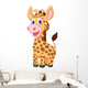 Cute baby giraffe cartoon Wall Decal