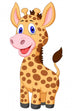 Cute baby giraffe cartoon Wall Decal