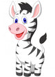 Cute baby zebra cartoon Wall Decal