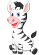 Cute baby zebra cartoon Wall Decal