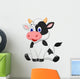 Cute Cow Cartoon Sitting Wall Decal