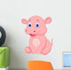 Cute Baby Hippo Cartoon Wall Decal
