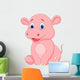 Cute baby hippo cartoon Wall Decal