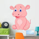 Cute baby hippo cartoon Wall Decal
