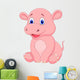 Cute baby hippo cartoon Wall Decal