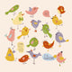 Vector Set Cute Birds