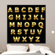 Golden metallic shiny letters Wall Mural
