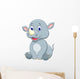 Cute Baby Rhino Cartoon Wall Decal