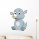 Cute baby rhino cartoon Wall Decal
