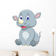 Cute baby rhino cartoon Wall Decal