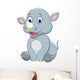 Cute baby rhino cartoon Wall Decal