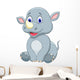Cute baby rhino cartoon Wall Decal