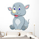 Cute baby rhino cartoon Wall Decal