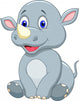 Cute baby rhino cartoon Wall Decal