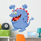 Cute Green Monster Cartoon Wall Decal