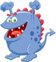 Cute Green Monster Cartoon Wall Decal