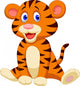 Cute tiger cartoon Wall Decal