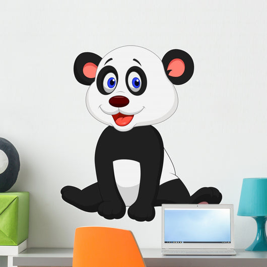 Cute baby panda cartoon Wall Decal